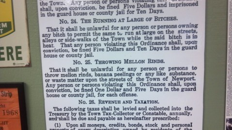 Newport, N.C., town ordinances, circa 1917.