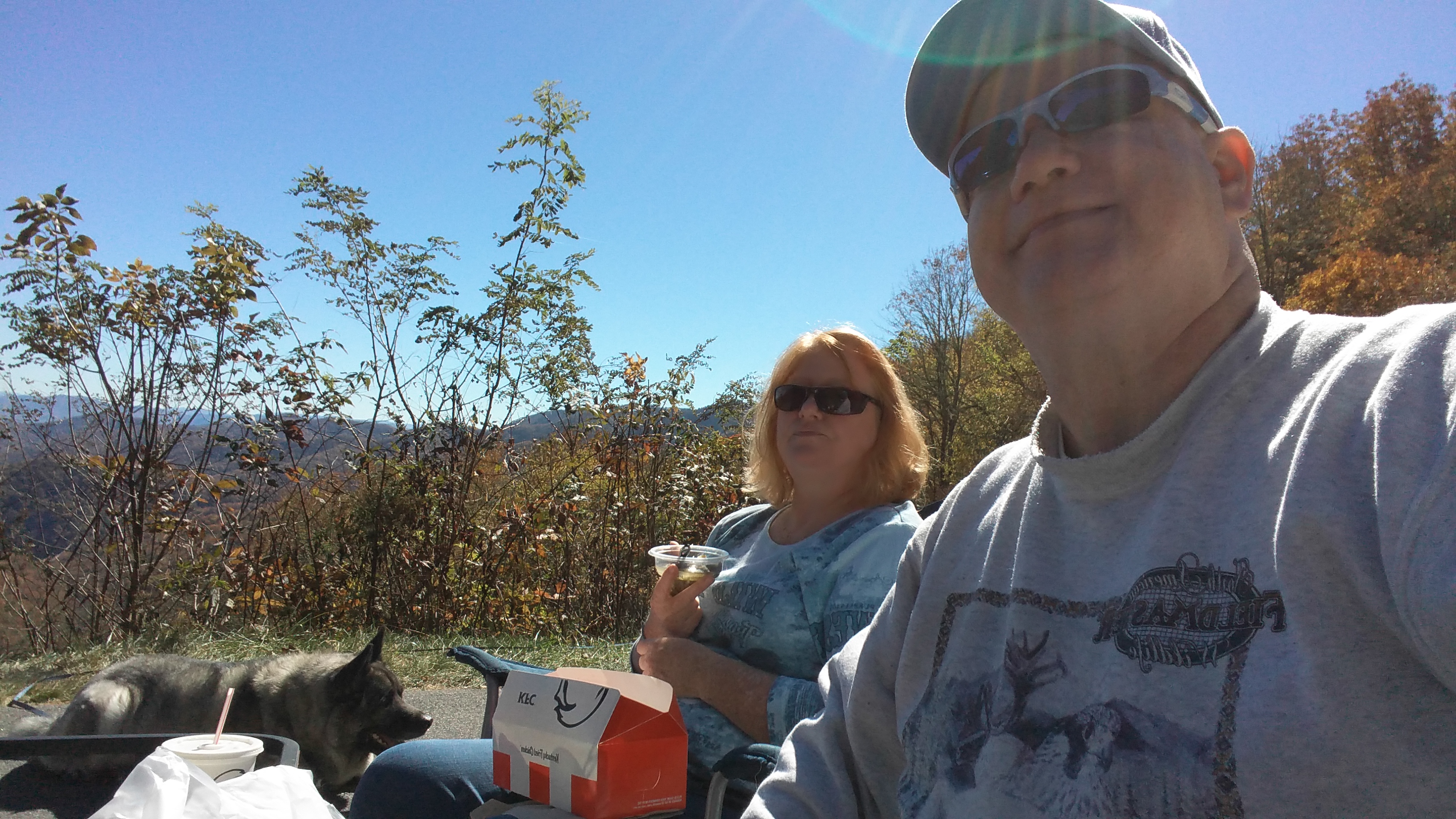 We're tailgating on the Blue Ridge Parkway.